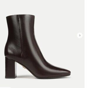 Veronica Beard Cera Boot in Dark Raisin brown leather ankle high heel bootie